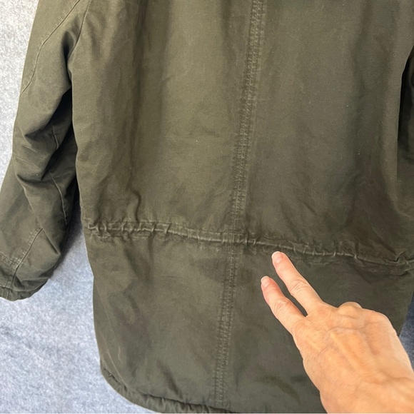 ABERCROMBIE & FITCH Women’s Olive Green Sherpa Lined Parka Winter Coat Size M - Picture 4 of 16